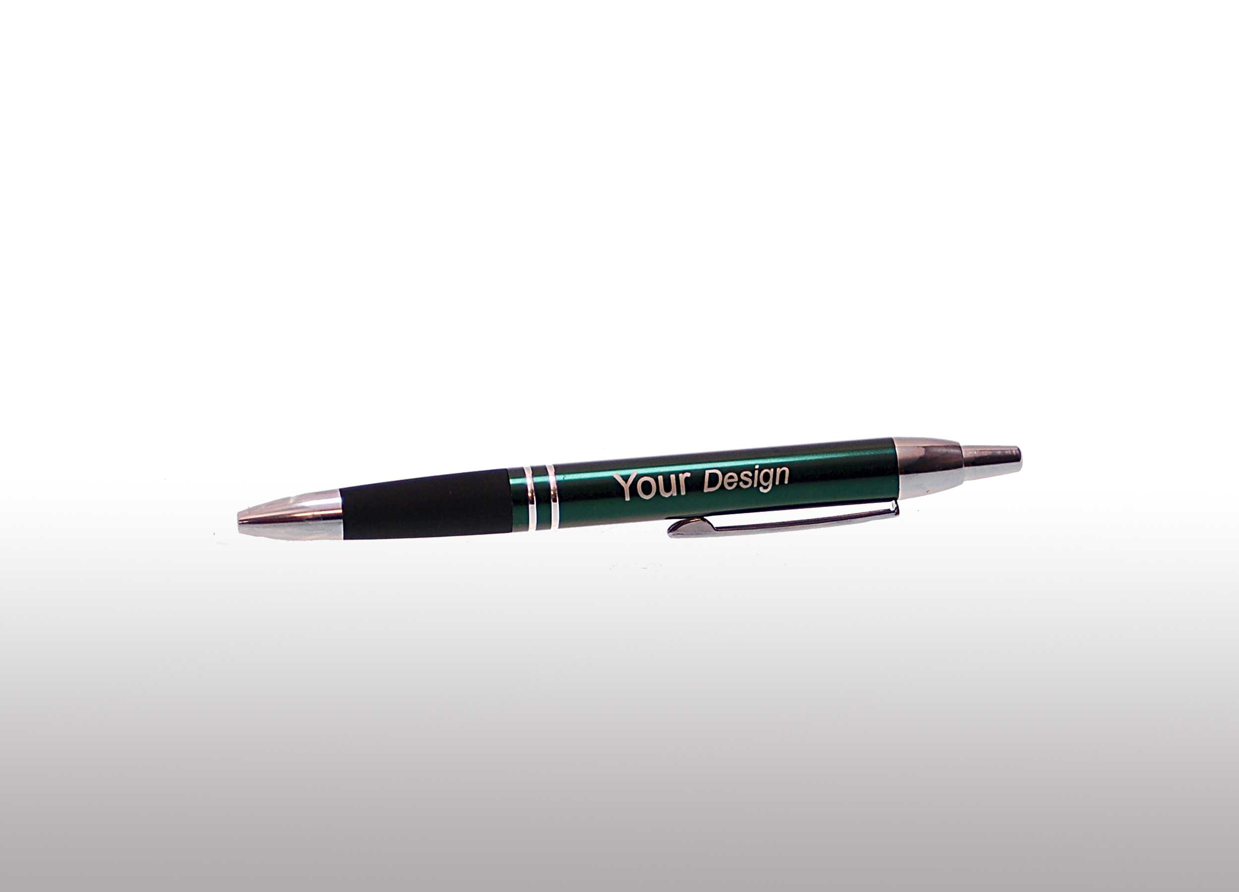 Pen in groen metaal gegraveerd met uw design